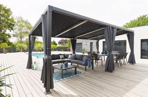 Altana ogrodowa aluminiowa LUXURY 6x3,5 m (grafit)
