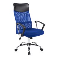 Ergonomiczne krzesło biurowe z podwyższonym oparciem, w 3 kolorach - niebieskie