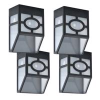 Lampa solarna na zewnątrz, 4 szt, czarna
