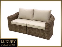 Ławka rattanowa dla 2 osób BORNEO LUXURY (brązowa)