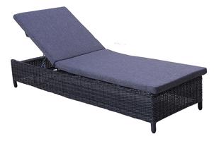 Leżak rattanowy CORONA poduszki (antracyt)