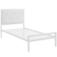 Metalowa rama łóżka Hanna ze stelażem w prezencie, dostępne w kilku wymiarach i kolorach-90x200 cm-owa-biała