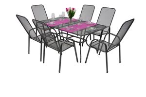 Metalowy zestaw ogrodowy SANDRA 1 + 6 stół 190x105 cm (CT310)