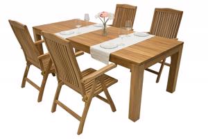 MONTE LAGUNA 200 zestaw teak ogrodowy 4x Regulowane krzesło ogrodowe LAGUNA