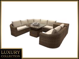 Rattanowy zestaw modułowy BORNEO LUXURY dla 7 osób (brązowy)