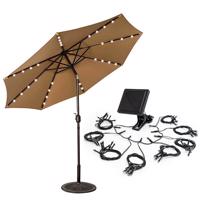 Solarny łańcuch świetlny dekoracyjny pod parasol ogrodowy