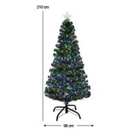 Sztuczna choinka ze światłowodami z kolorowym LED-em w kilku rodzajach-210 cm-owa