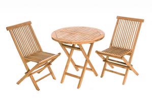 Zestaw ogrodowy teak FOXI BALKON I. 1+2 (poduszki GRATIS)