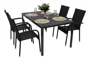 Zestaw rattanowy ogrodowy SIENA 1 + 4 (różne długości) stół 150x90 cm