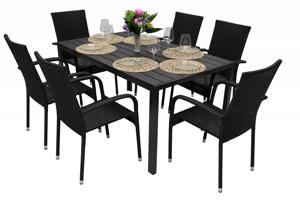 Zestaw rattanowy ogrodowy SIENA 1+6 (różne długości) stół 150x90 cm