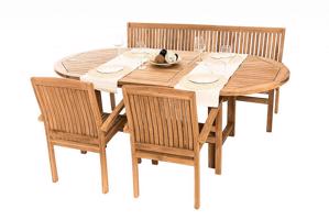 Zestaw teak ogrodowy OREGON 1 + 2 + 1
