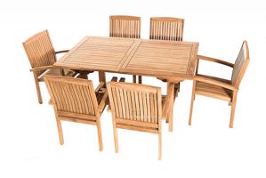 Zestaw teak ogrodowy TWIN 1 + 6